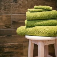 Towels on a stool