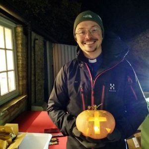 Pumpkin with a cross