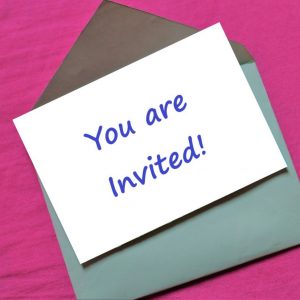 Invitation card and envelope saying 'You are Invited!'