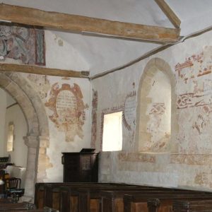Wall paintings inside St James the Great church